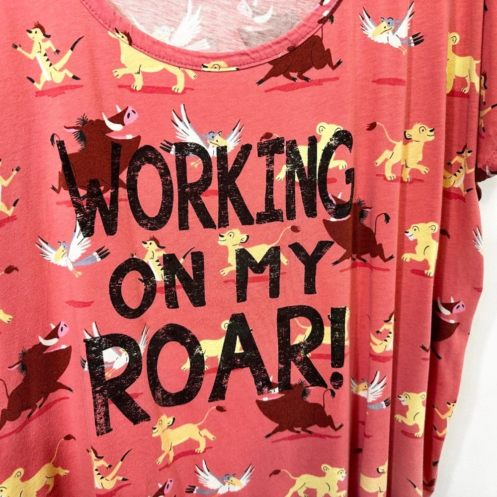 Nite Nite Disney Plus Size 1X Pajama Set Off to Sleep We Go Lion King 1783 - Picture 3 of 16